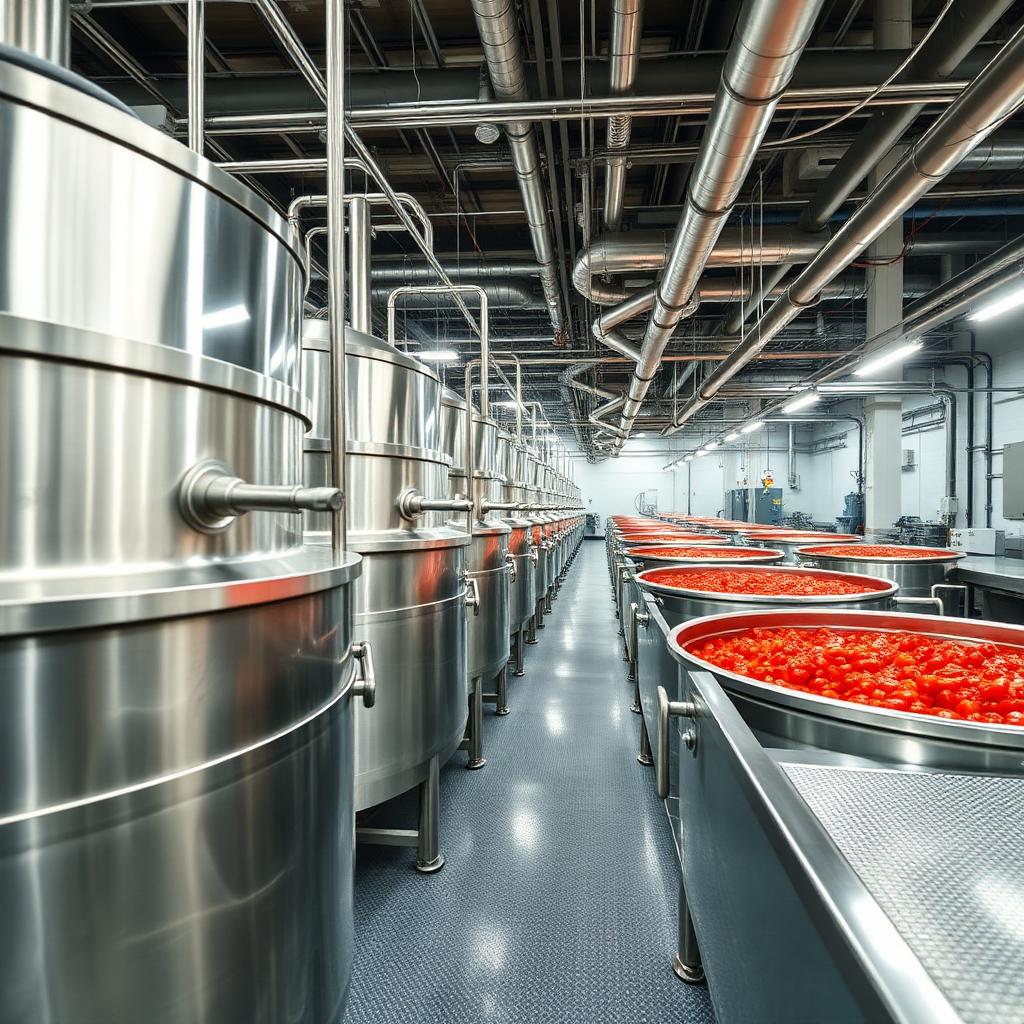 Linea di trasformazione pomodoro fresco in concentrato e passata