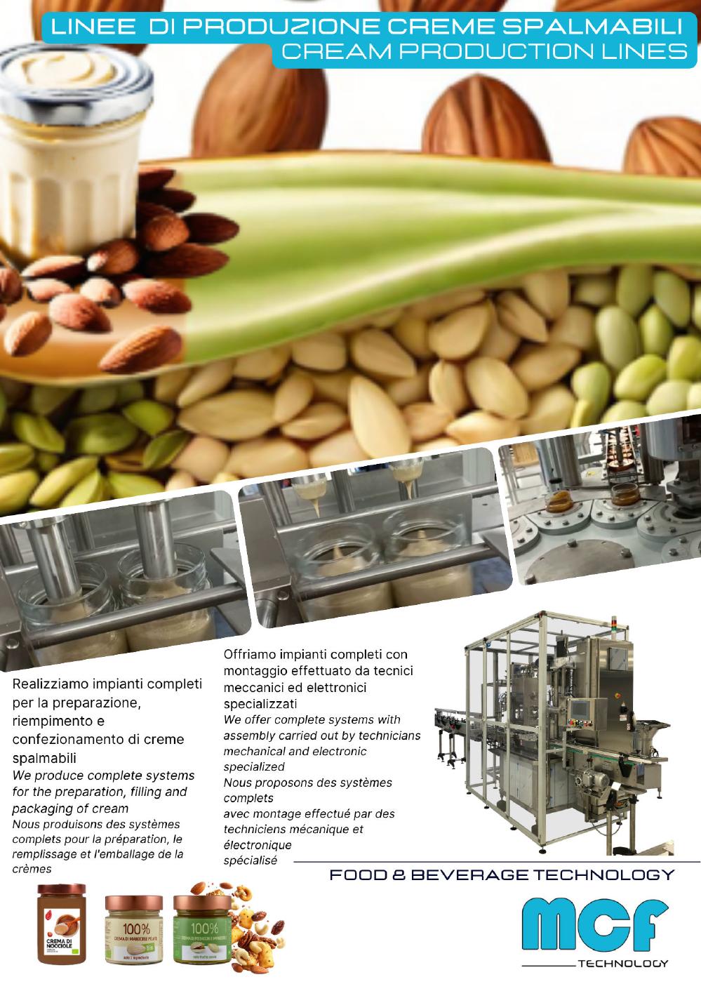 Linea produzione creme spalmabili di frutta secca