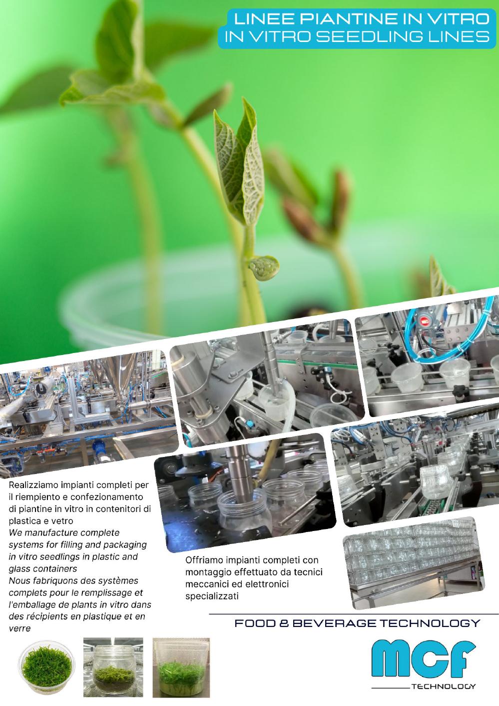Linea di confezionamento piantine in vitro