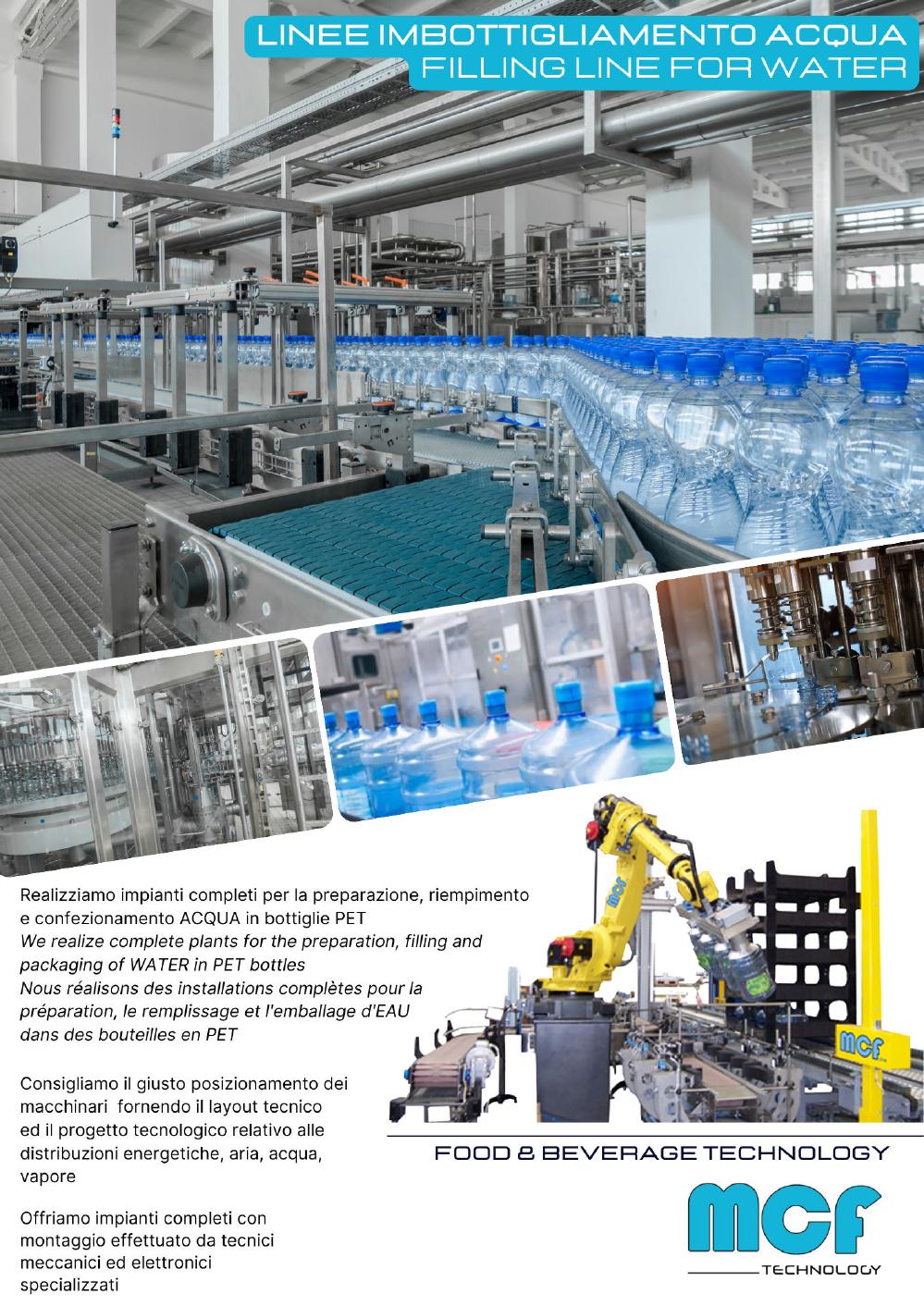 Linea di imbottigliamento acqua in bottiglie PET