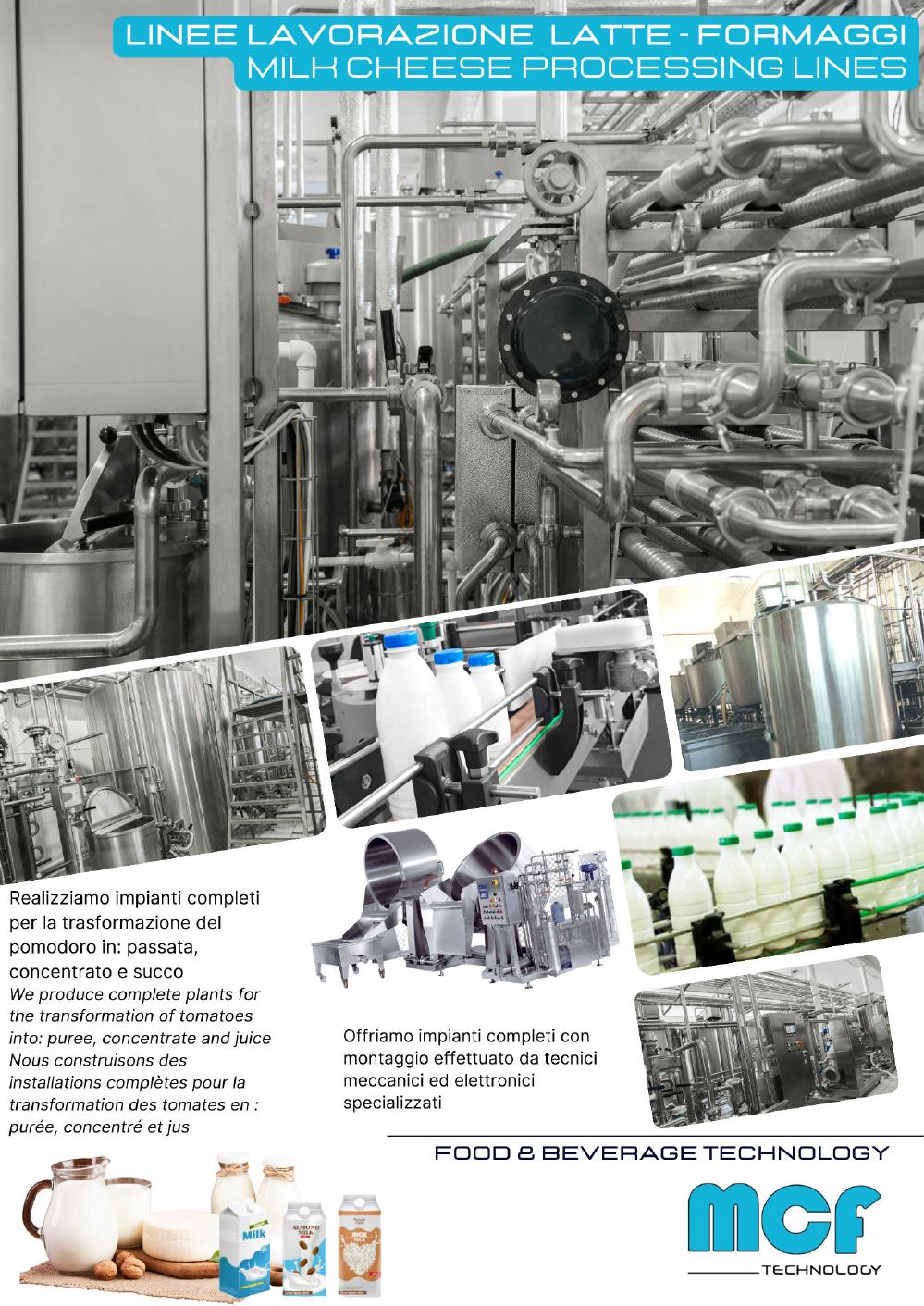Linea di lavorazione latte e derivati